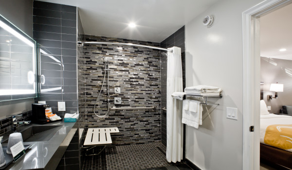 Accessible Guest Bathroom in 1 King Bed Accessible With Sofa - Non Smoking